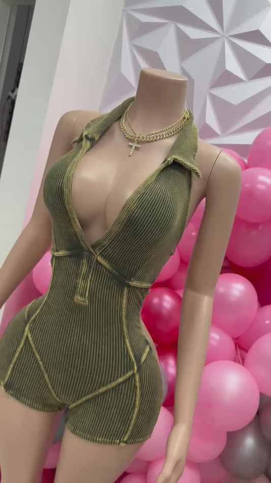 Olive Halter Jumpsuit