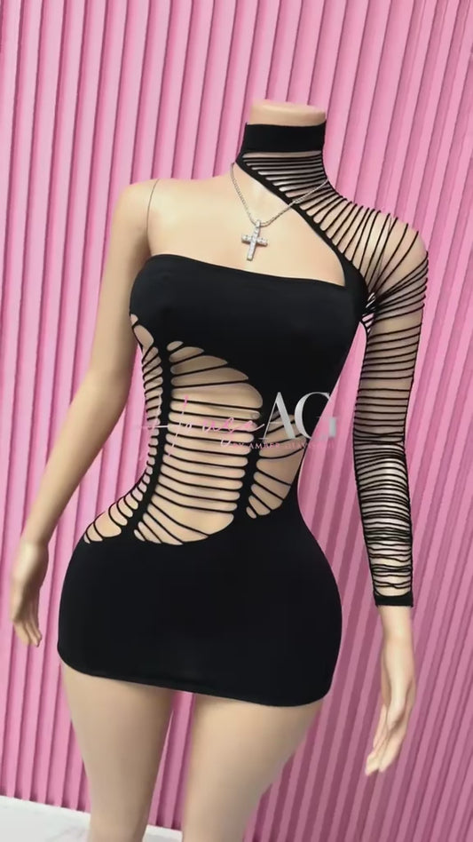 Sexy Neck Mini Dress